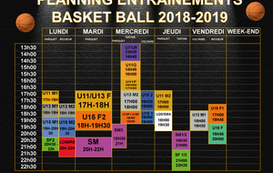 PLANNING ENTRAINEMENTS 2018/2019