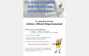 Formation Arbitre Officiel Départemental